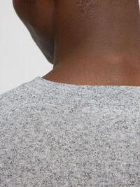 MANCHES LONGUES PULL EN MAILLE, Light Grey Melange, highres