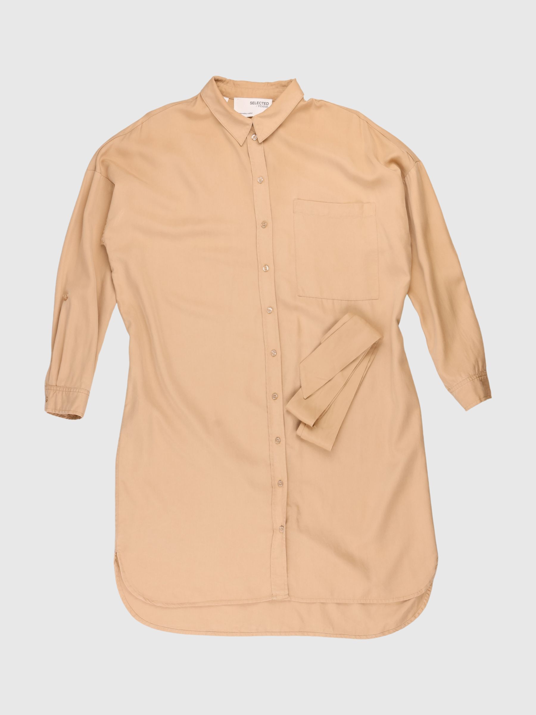 BELTED SHIRT DRESS, Nomad, highres