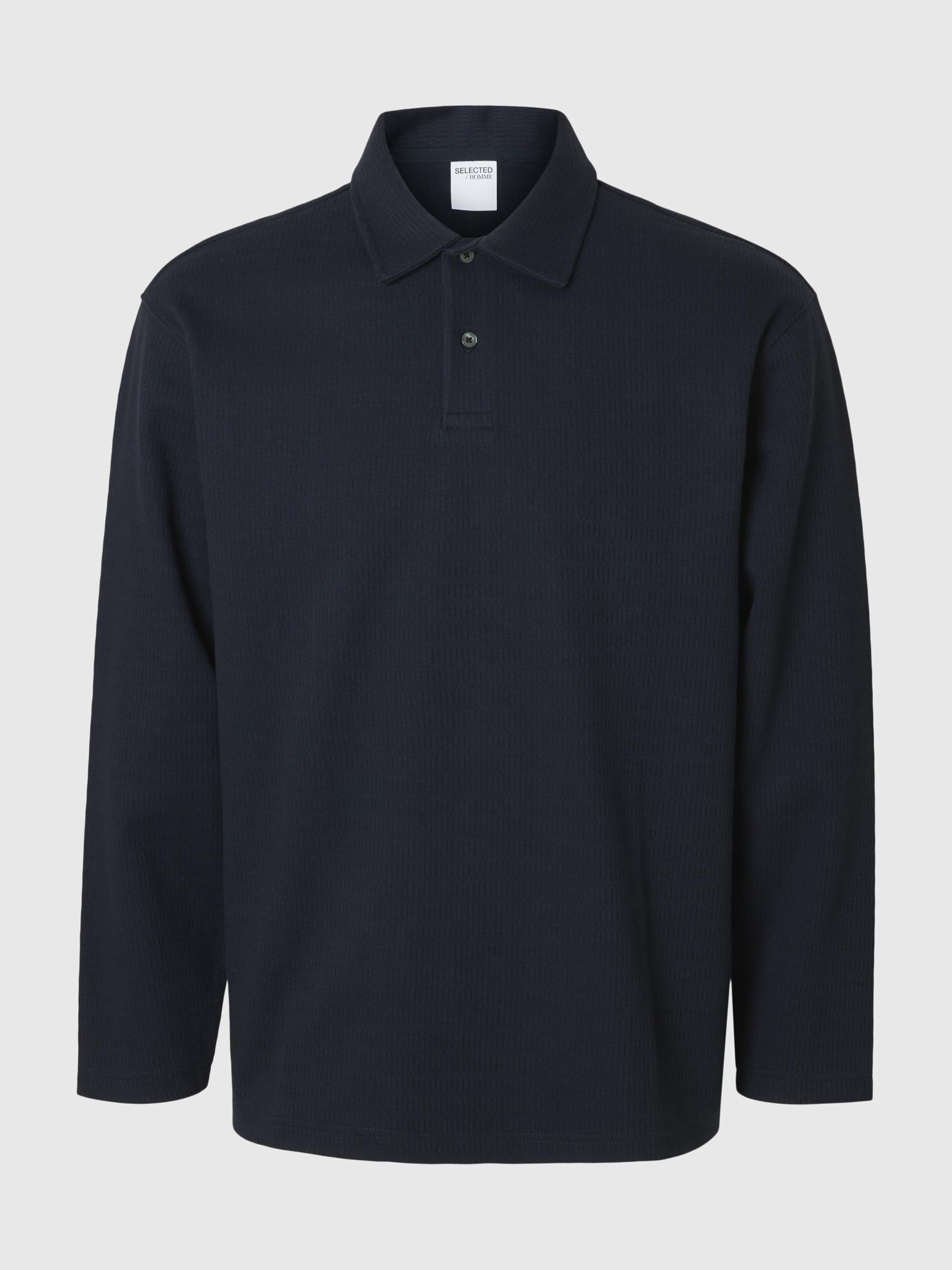 100% COTTON LONG-SLEEVED POLO, Sky Captain, highres