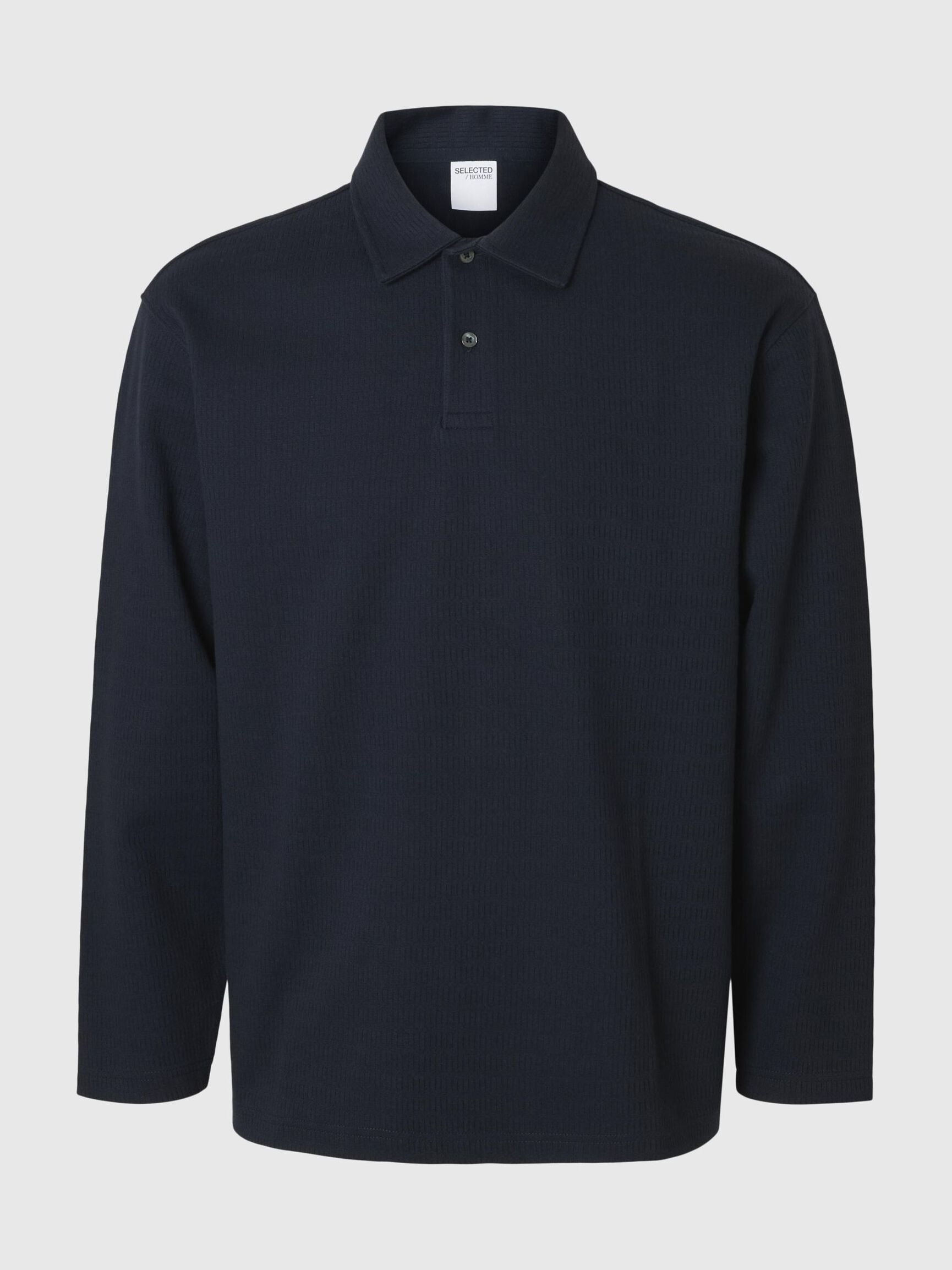 100% COTTON LONG-SLEEVED POLO, Sky Captain, highres