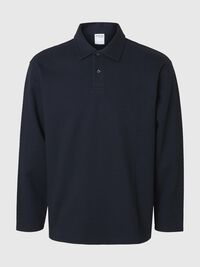 100% COTTON LONG-SLEEVED POLO, Sky Captain, highres