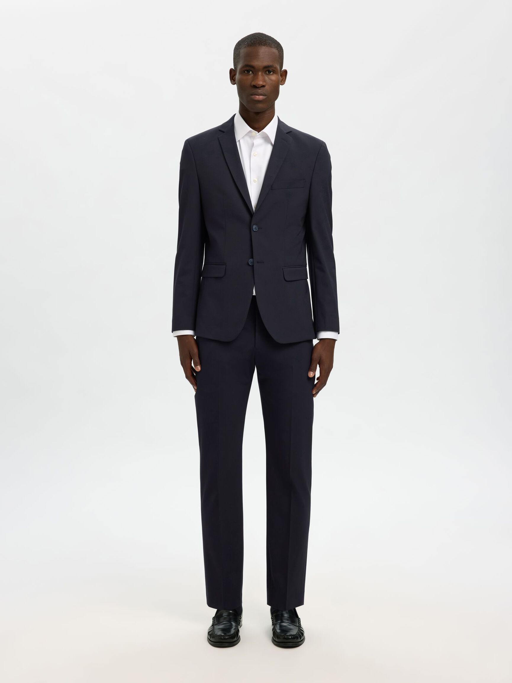VISCOSE BLEND SLIM FIT BLAZER, Navy Blazer, highres