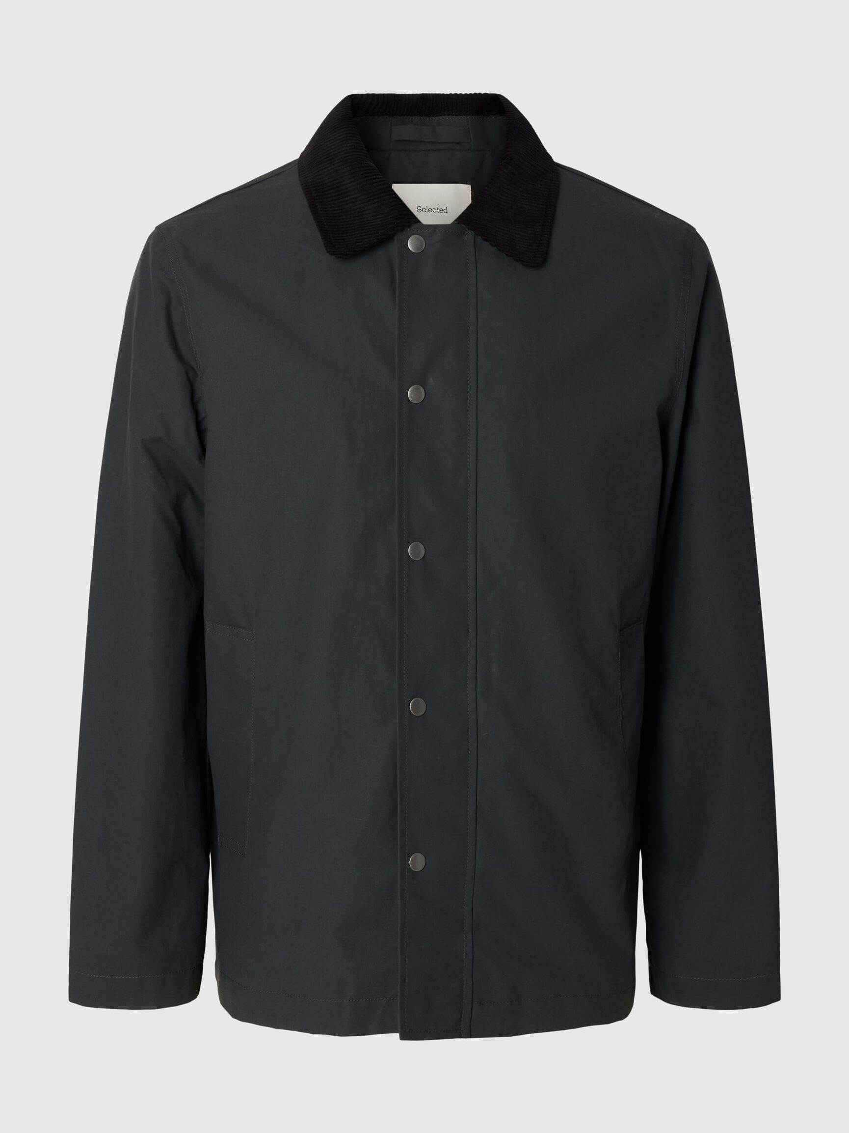 WAXED COTTON JACKET, Dark Shadow, highres