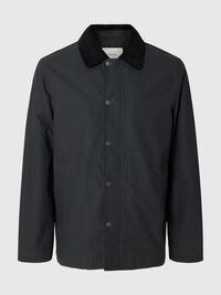 WAXED COTTON JACKET, Dark Shadow, highres