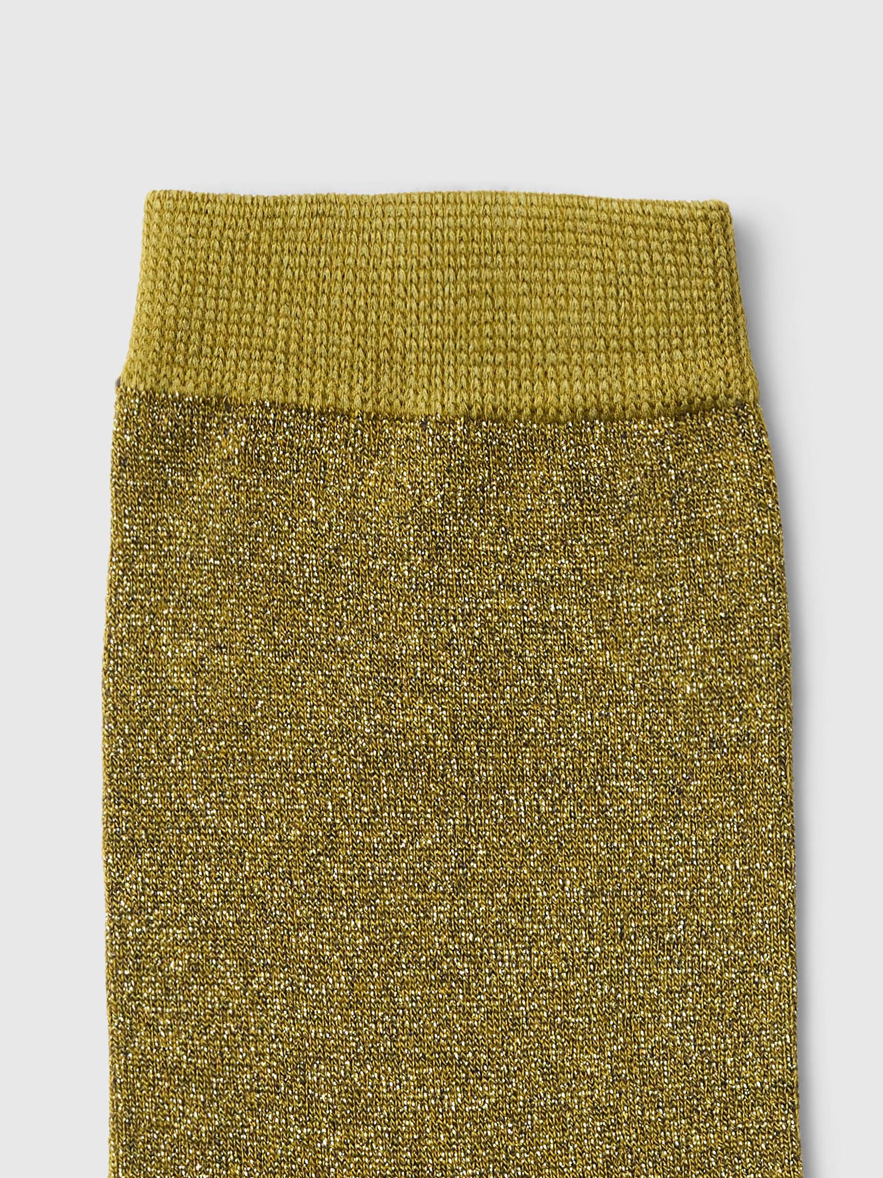 GLITZER GESTRICKTE SOCKEN, Fir Green, highres