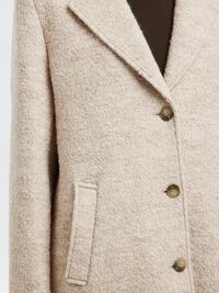 WOLLMIX BOUCLÉ LANGER MANTEL, Sandshell, highres