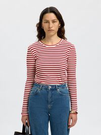 RANDIG LÅNGÄRMAD T-SHIRT, Equestrian Red, highres
