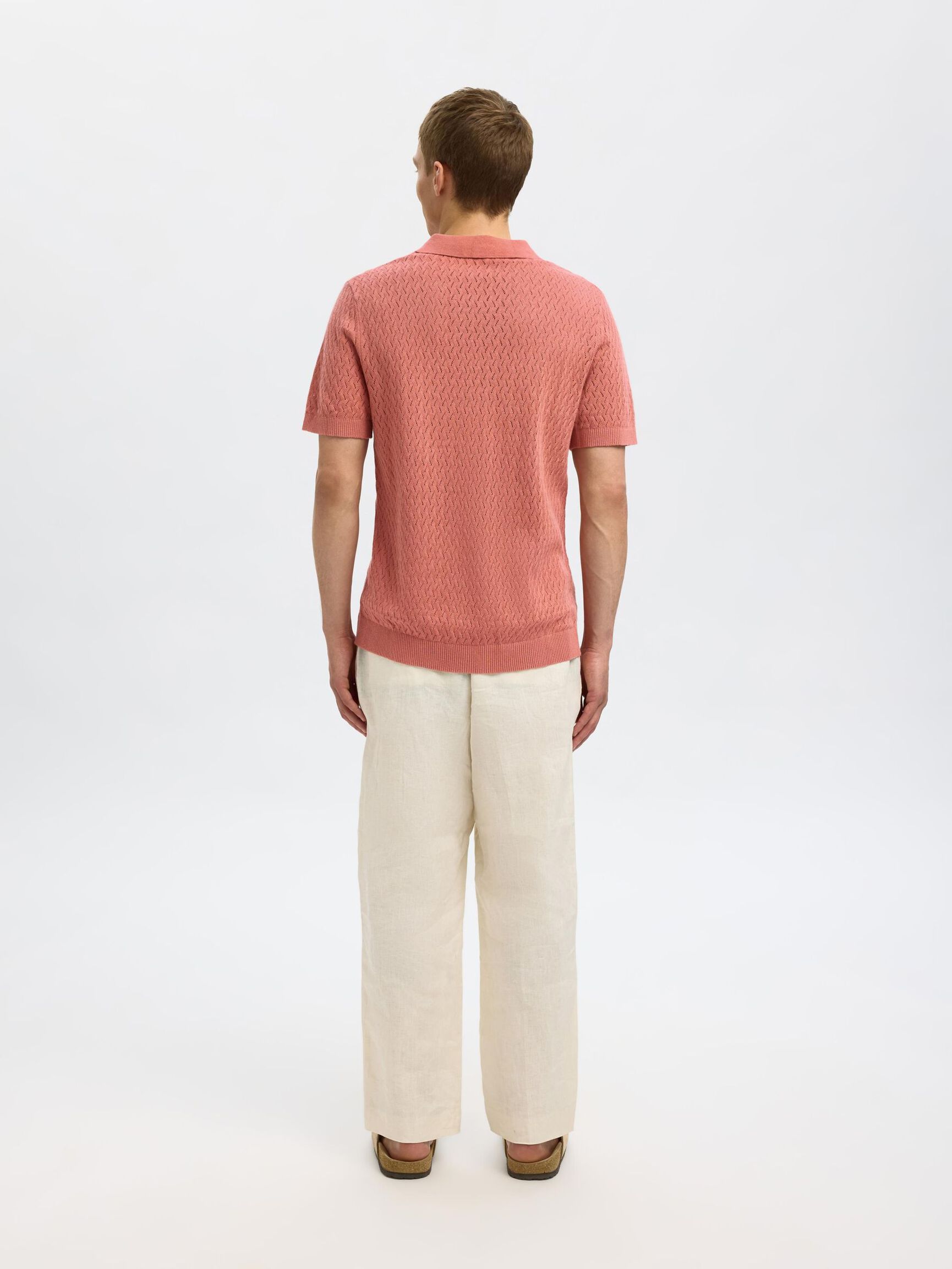 HÄKEL-LOOK POLOHEMD AUS STRICK, Rose Dawn, highres