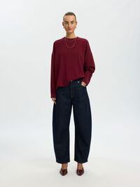 OVERSIZED LONG SLEEVED TOP, Tawny Port, highres