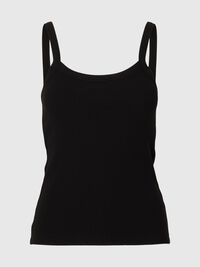 COTTON TANK TOP, Black, highres