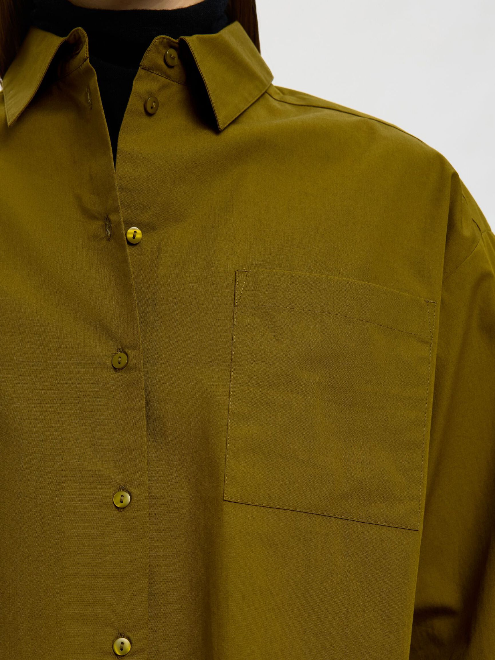 BOXY FIT CROPPED BLOUSE, Fir Green, highres
