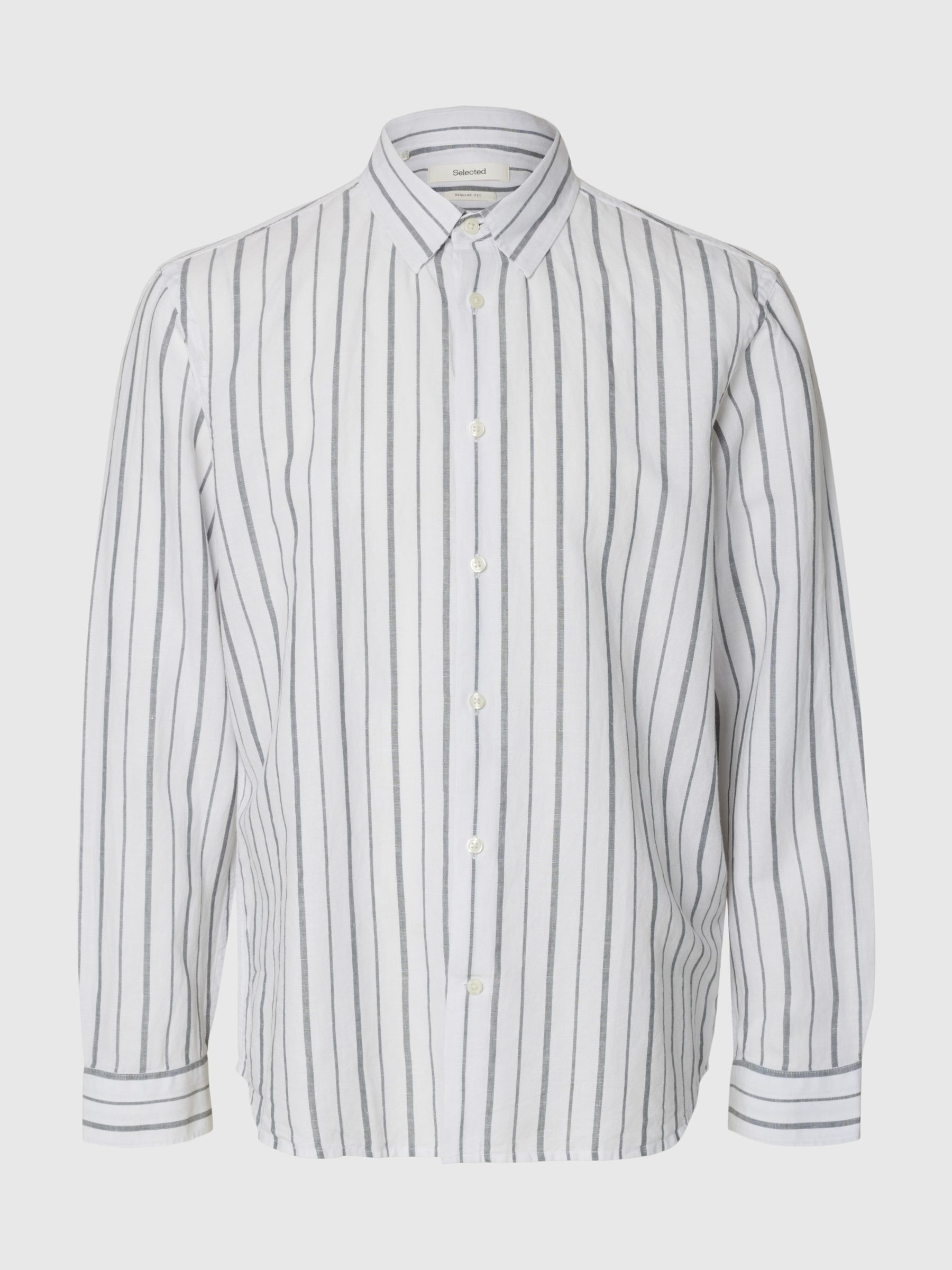 COUPE CLASSIQUE CHEMISE EN LIN MÉLANGÉ, Bright White, highres