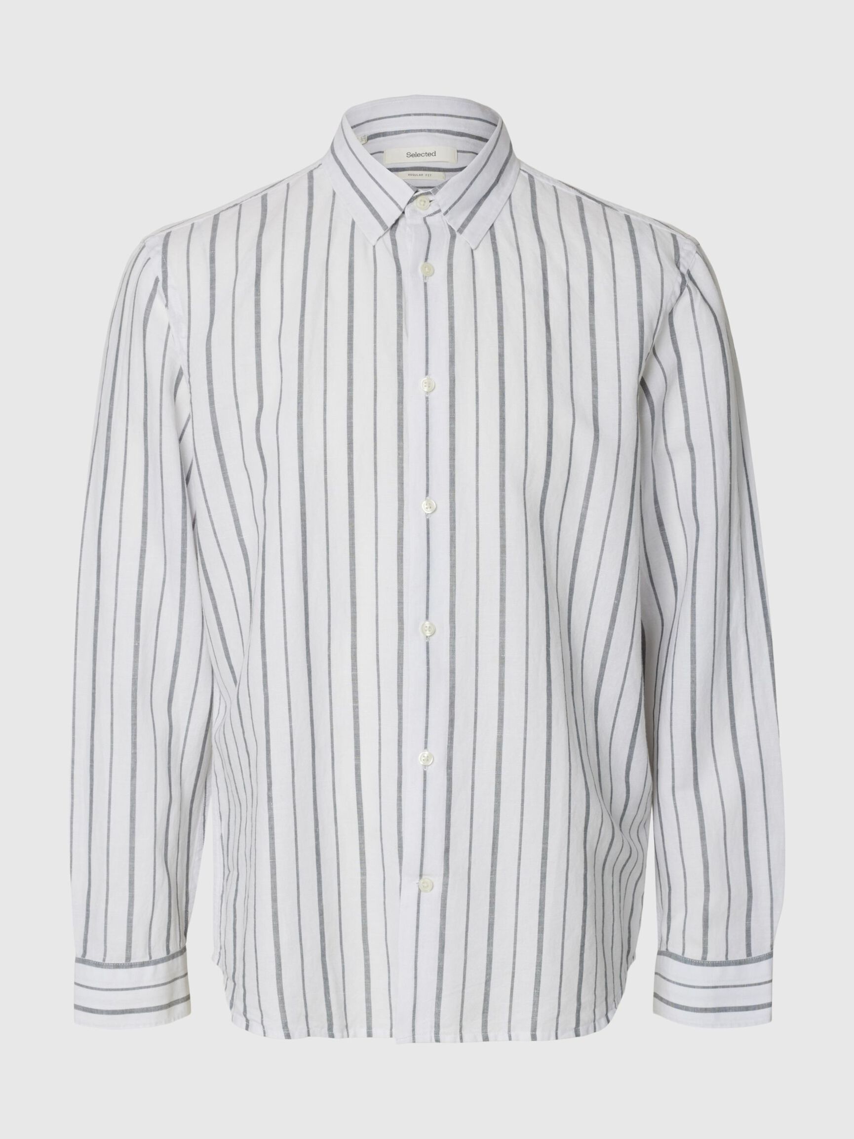 COUPE CLASSIQUE CHEMISE EN LIN MÉLANGÉ, Bright White, highres