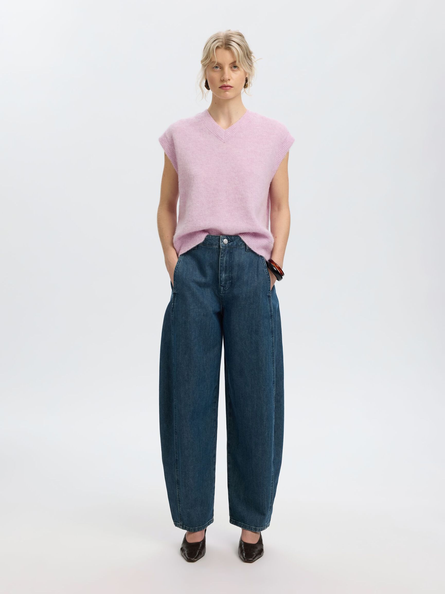 WOOL BLEND KNITTED VEST, Winsome Orchid, highres