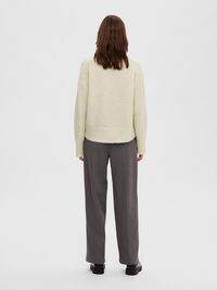 RELAXED FIT WOLLGEMISCH STRICKJACKE, Birch, highres