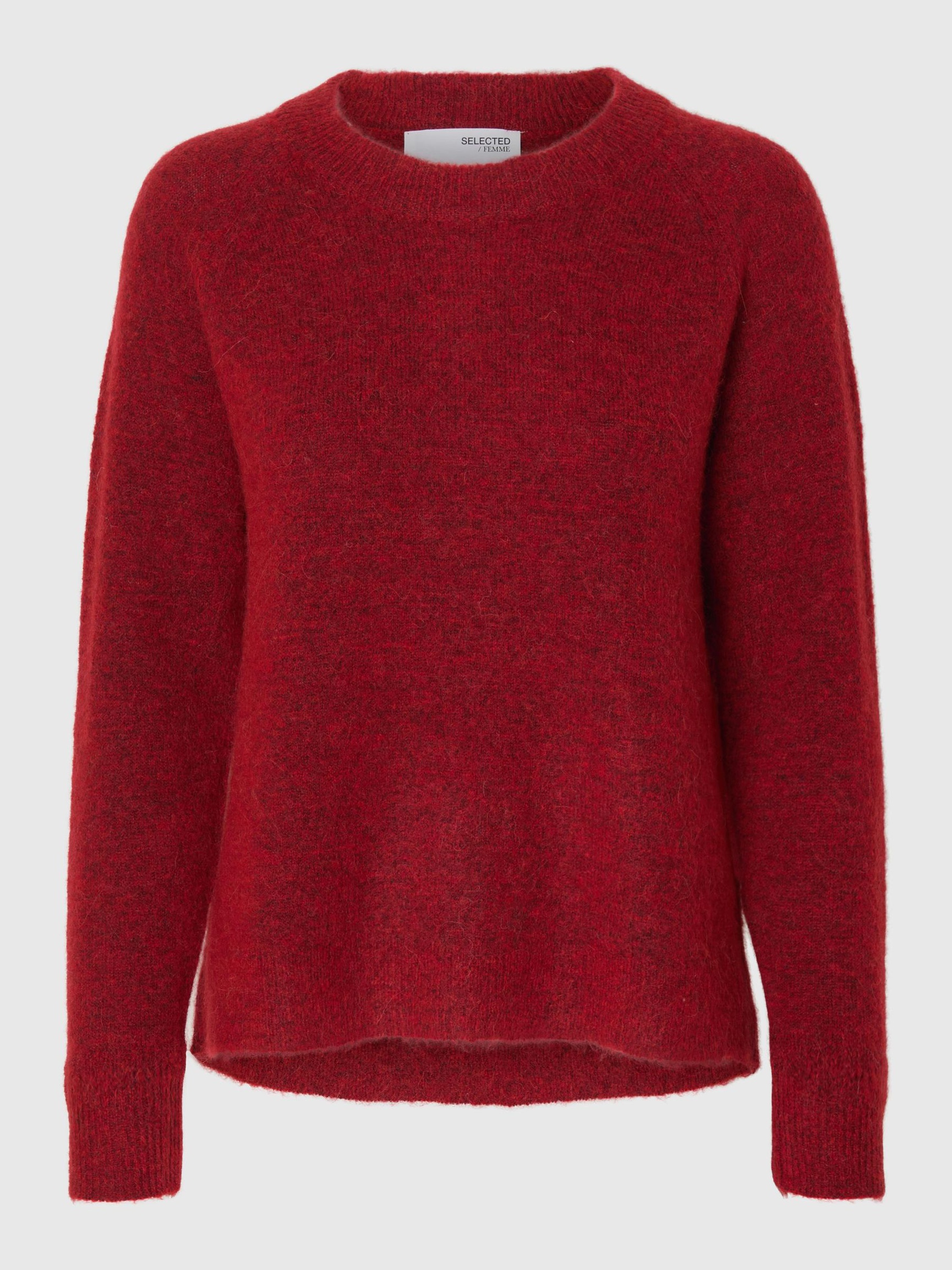 WOOL BLEND JUMPER, Equestrian Red, highres