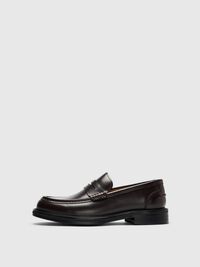 LEATHER  PENNY LOAFERS, Demitasse, highres