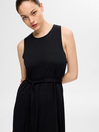 SLEEVELESS MINI DRESS, Black, highres