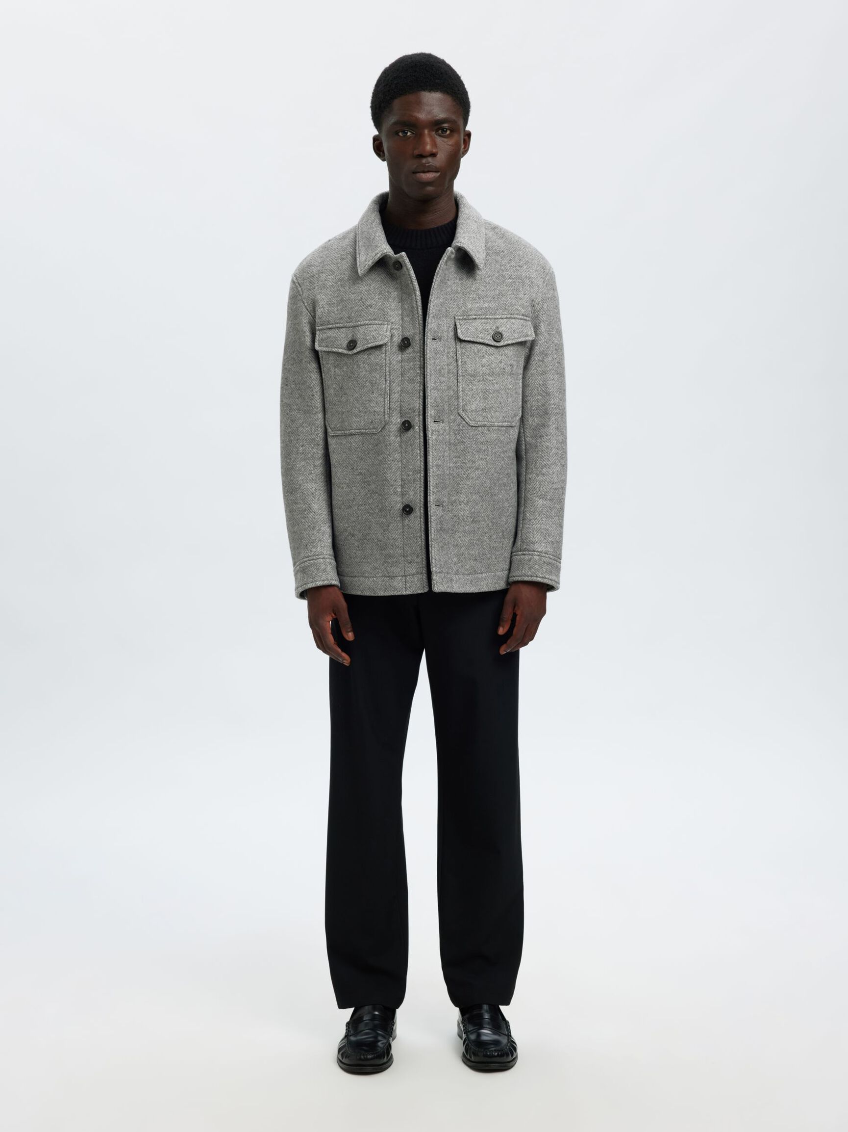 WOLLMIX SHACKET, Grey Melange, highres