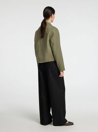 LONG SLEEVED SHORT JACKET, Vetiver, highres