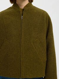 WOOL BLEND JACKET, Fir Green, highres
