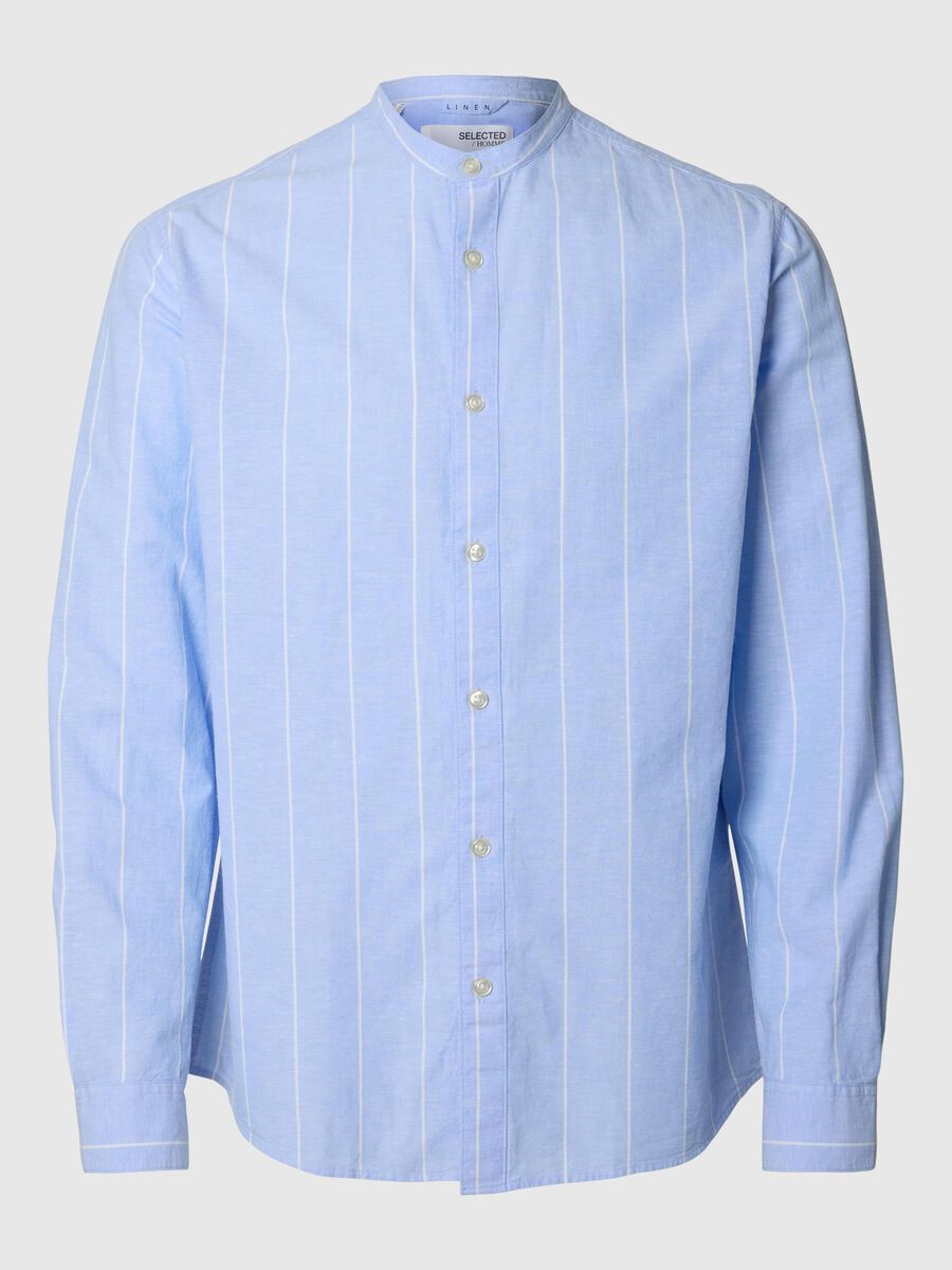 Selected LONG-SLEEVED LINEN BLEND SHIRT, Cashmere Blue, highres - 16079054_CashmereBlue_1175170_001.jpg