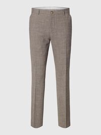 SLIM FIT SUIT TROUSERS, Dark Sand Melange, highres