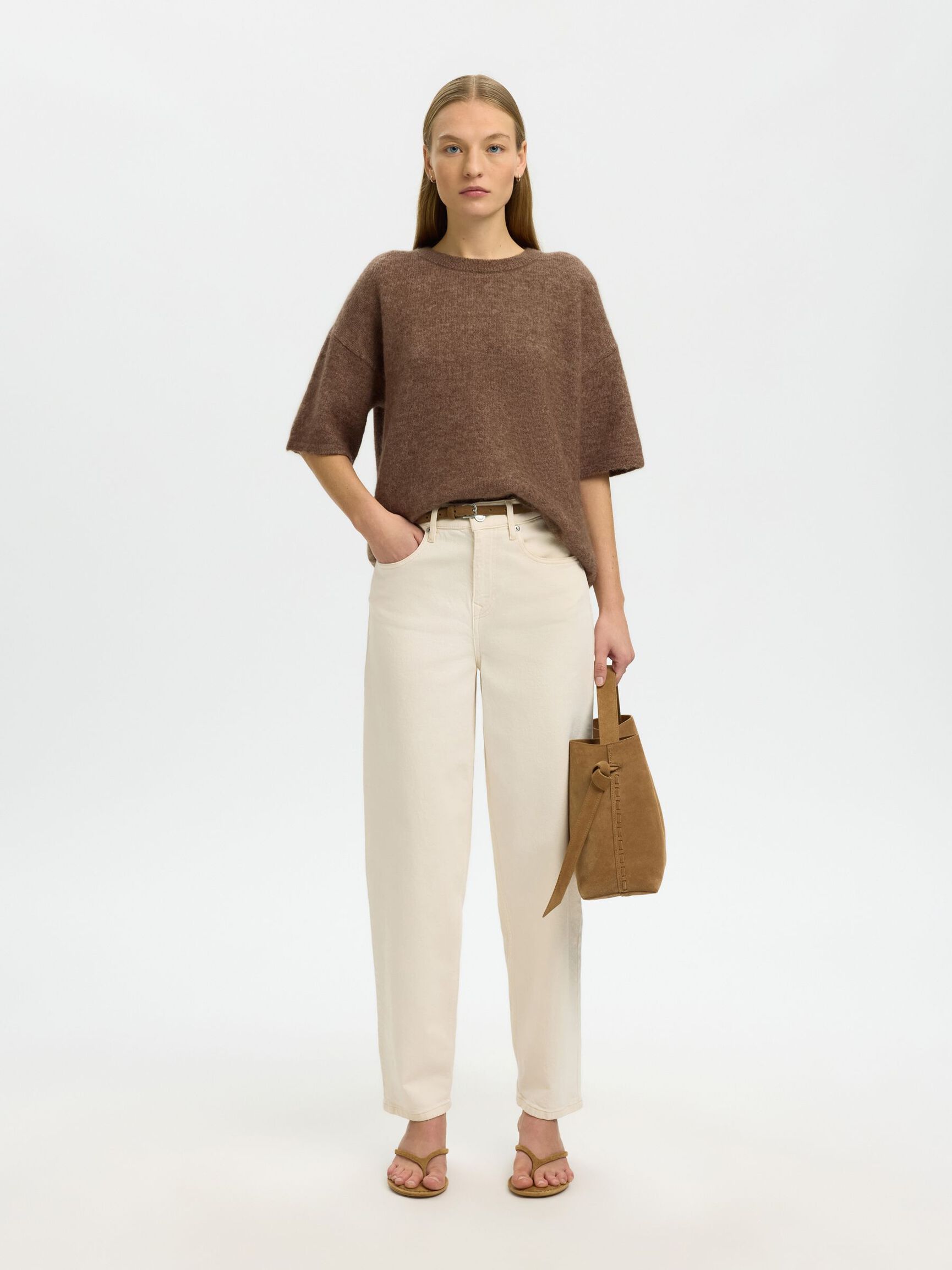 WOLLMIX STRICKPULLOVER, Chocolate Chip, highres