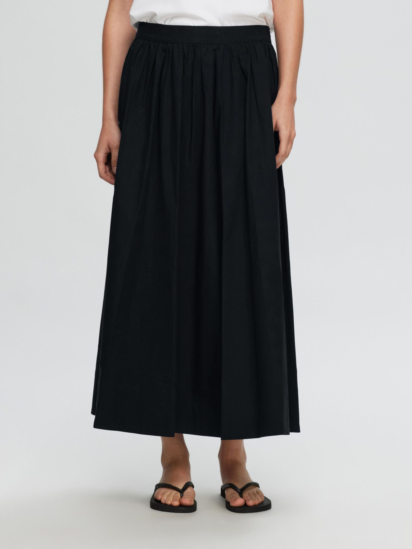 HIGH WAIST MAXI ROK, Black, highres
