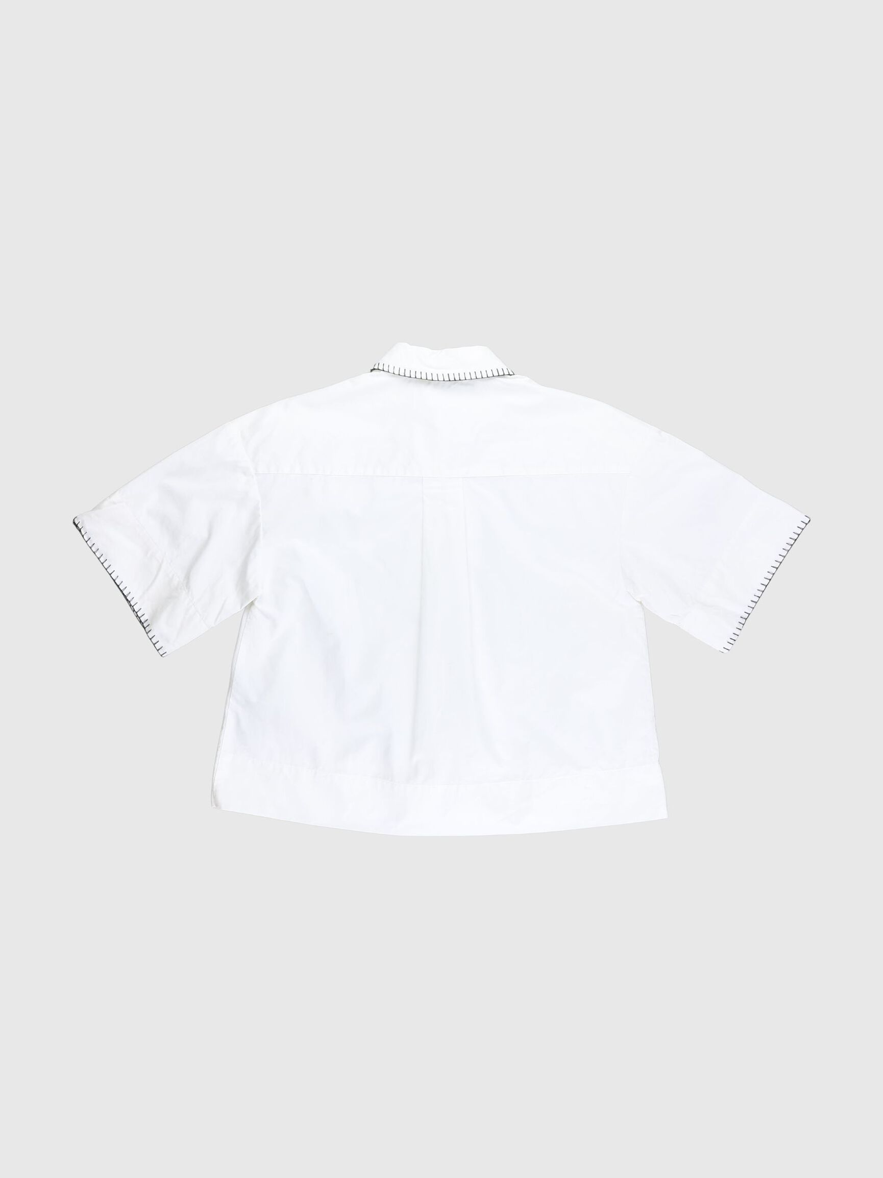 SHORT SLEEVED CROPPED SHIRT, Bright White, highres