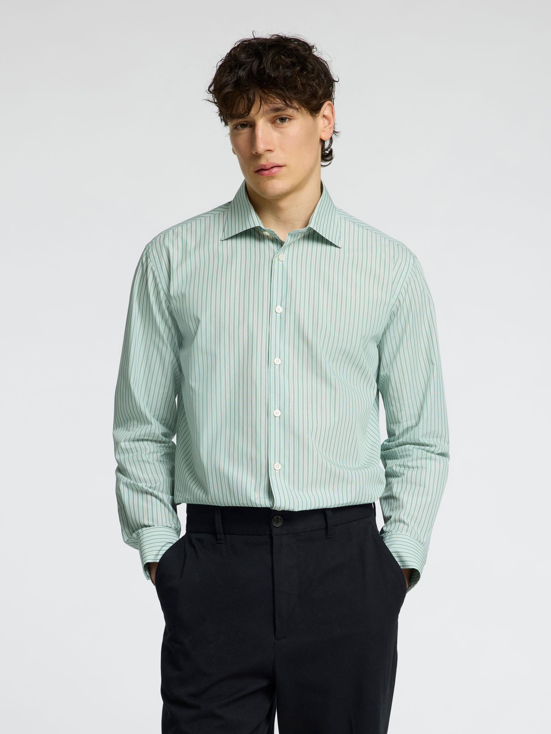 100% BOMULD SKJORTE, Iceberg Green, highres