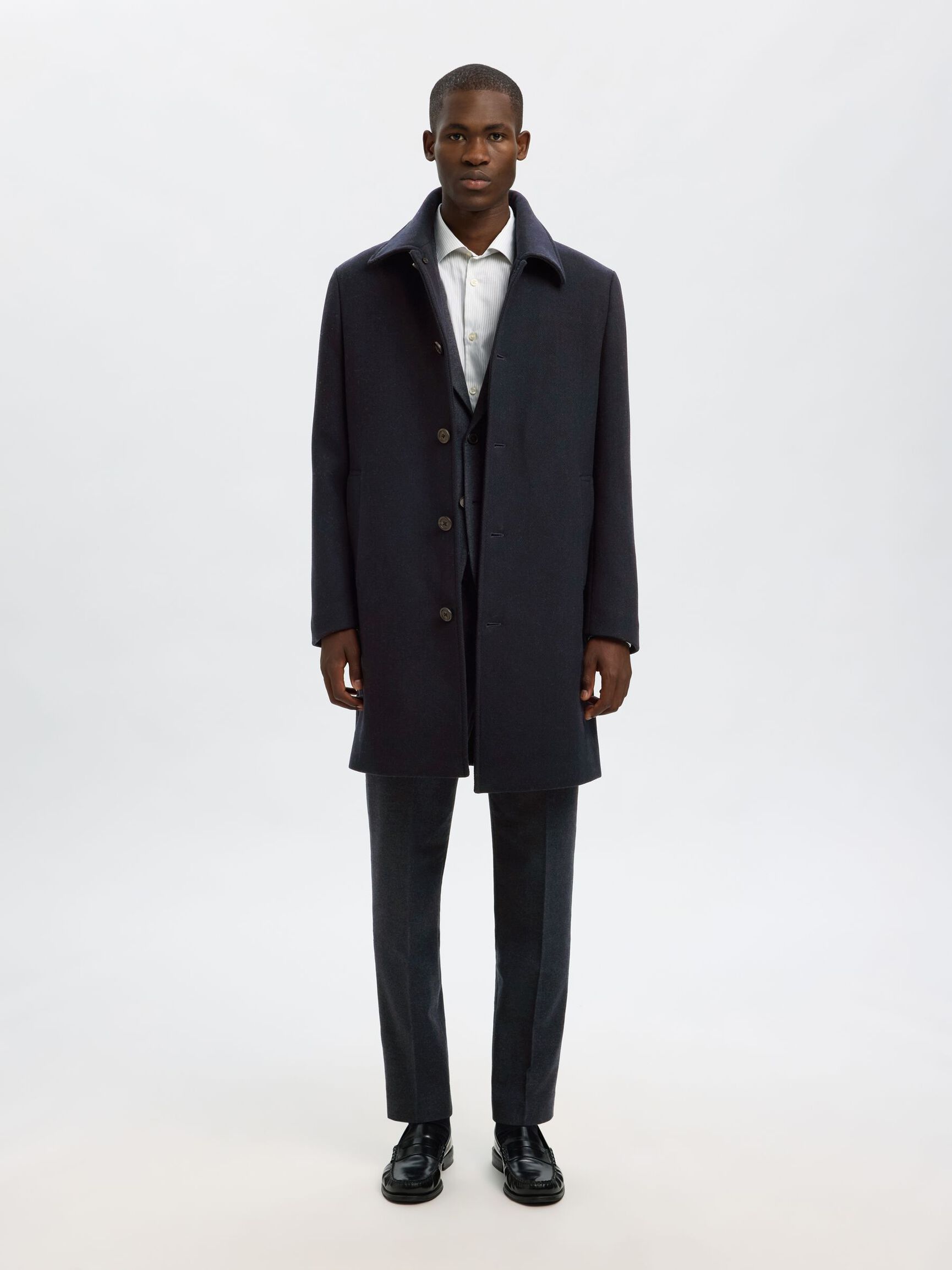 CHECKED WOOL BLEND  BLAZER, Dark Sapphire, highres
