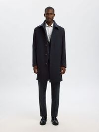CHECKED WOOL BLEND  BLAZER, Dark Sapphire, highres