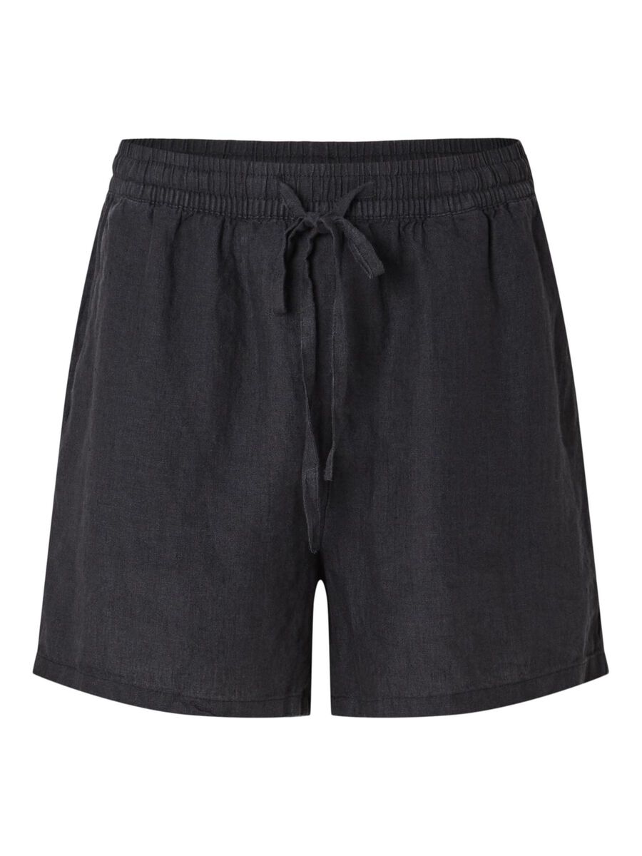 Selected LINNEN SHORTS, Black, highres - 16093808_Black_001.jpg
