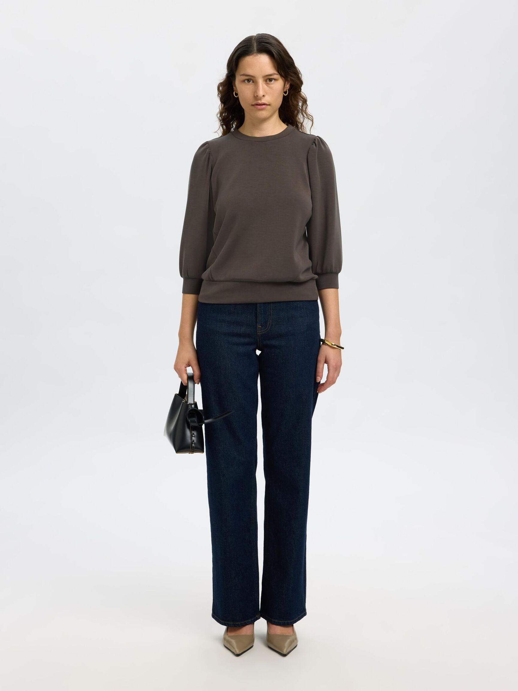 PUFF SLEEVE SWEATSHIRT, Delicioso, highres