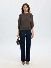 PUFF SLEEVE SWEATSHIRT, Delicioso, highres