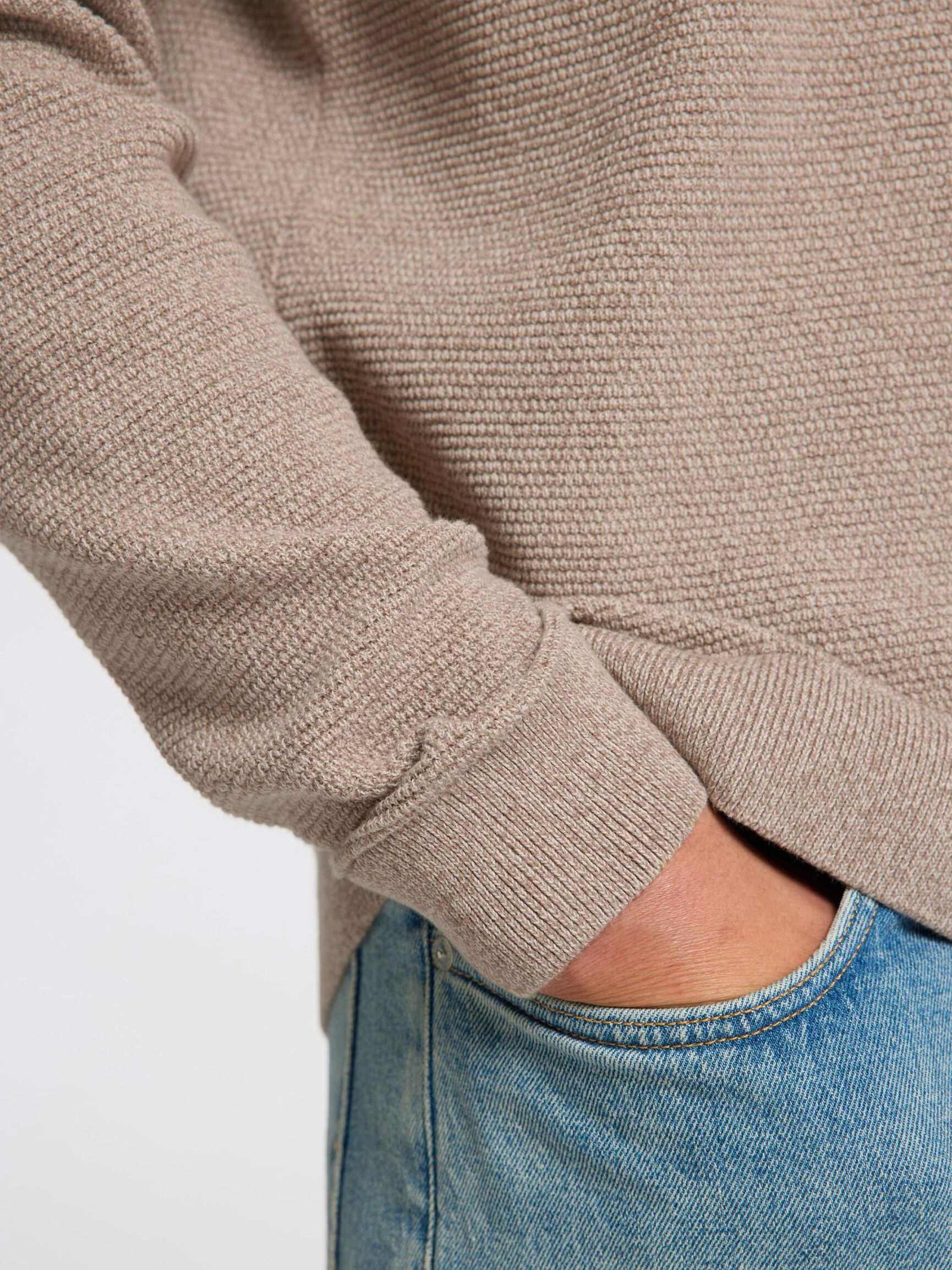 MAGLIONE GIROCOLLO, Oatmeal, highres