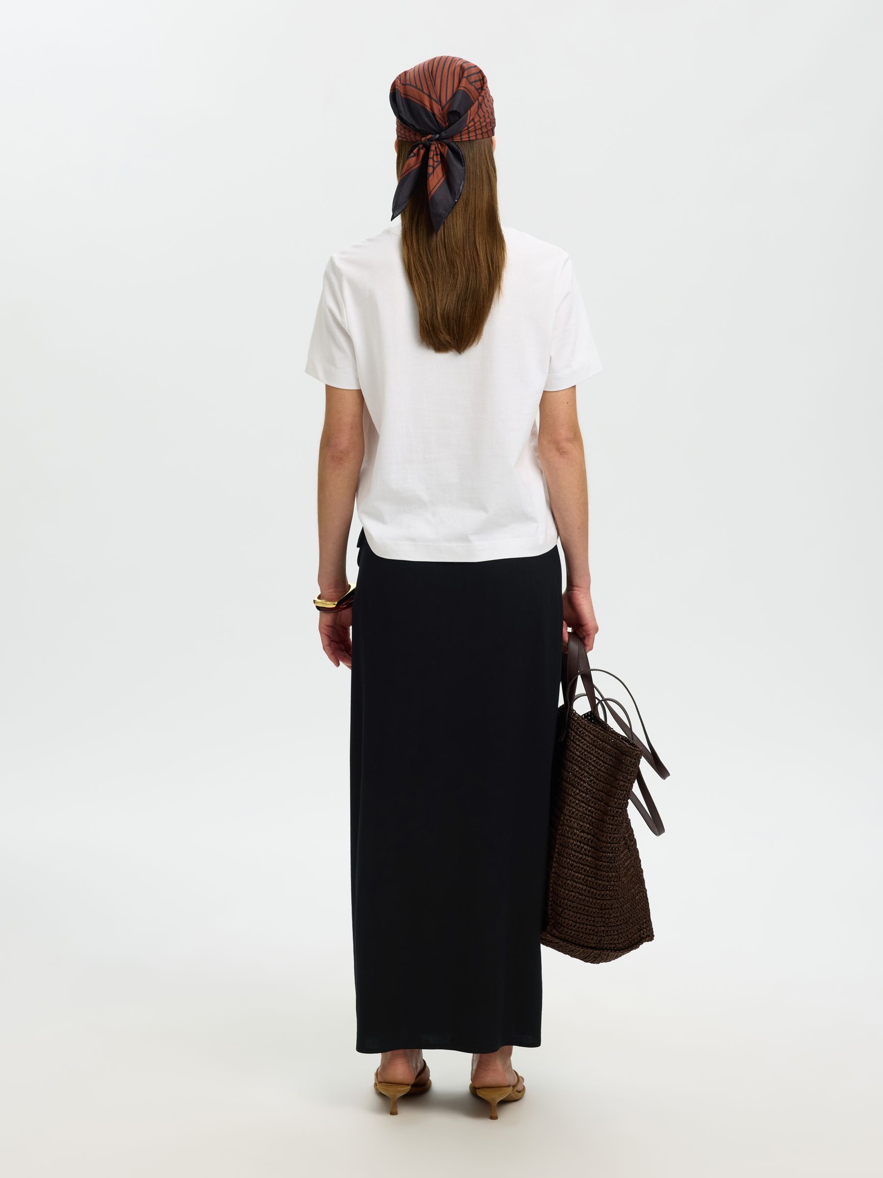 WRAP MAXI SKIRT, Black, highres