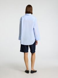 OVERSIZED STRIBET SKJORTE, Cashmere Blue, highres