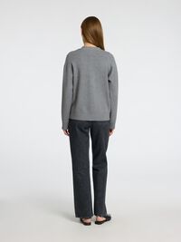 VISCOSEMIX GEBREID VEST, Medium Grey Melange, highres