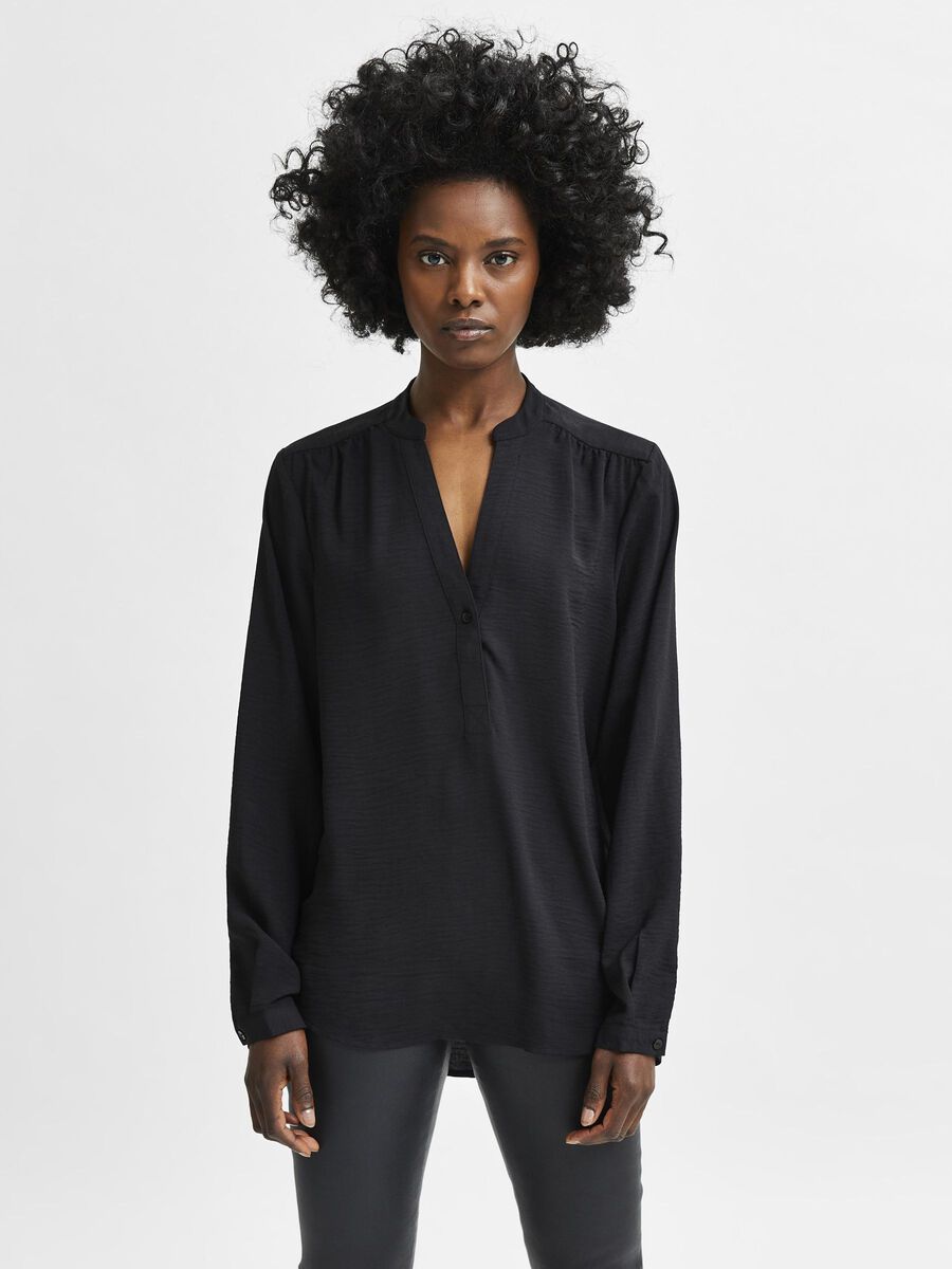 Selected LANGARM BLUSE, Black, highres - 16079688_Black_003.jpg