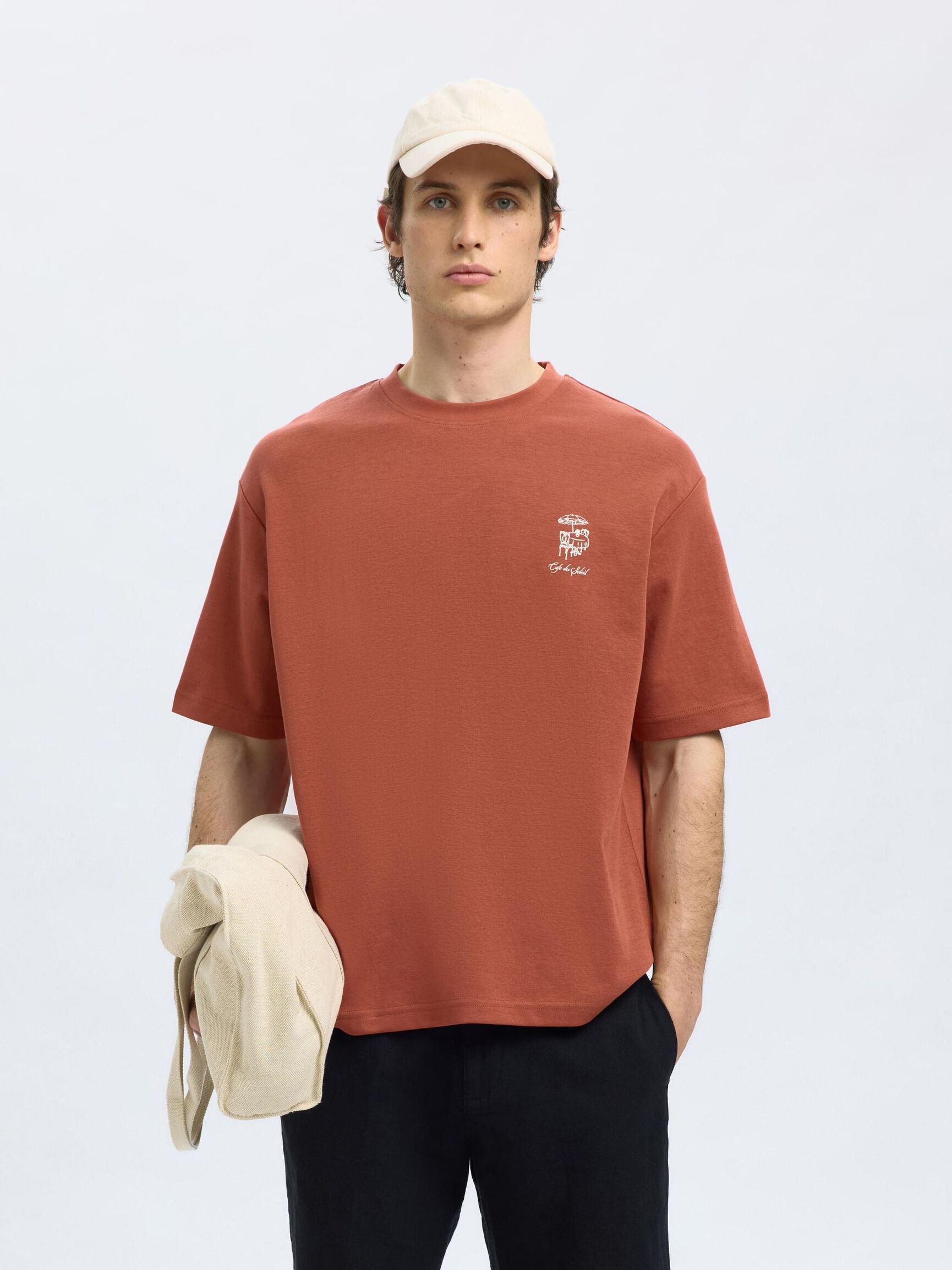 LOOSE FIT PRINTED T-SHIRT, Etruscan Red, highres