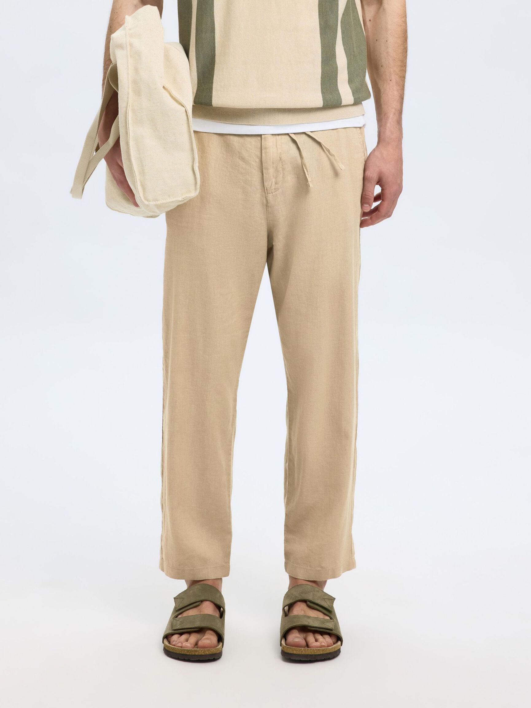 LEINENMIX HOSE, Pure Cashmere, highres