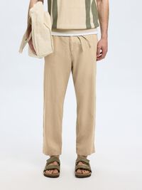 LINEN BLEND TROUSERS, Pure Cashmere, highres