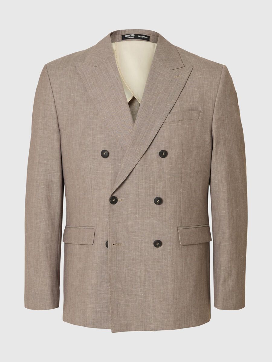 Product tile image - MEZCLA DE LANA BLAZER CON DOBLE BOTONADURA, Oatmeal | 16098713_Oatmeal