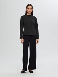 MAGLIETTA A MANICHE LUNGHE, Black, highres