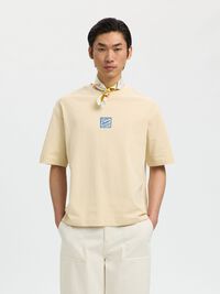 PRINTED SCARF, Egret, highres