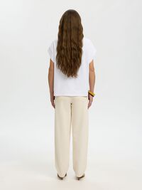 COTTON SHORT SLEEVED TOP, Bright White, highres