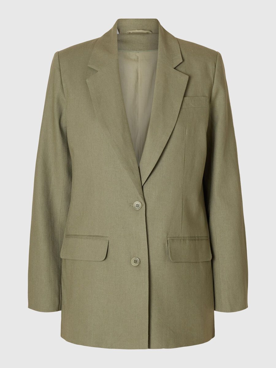 Selected RELAXED FIT SINGLE-BREASTED BLAZER, Vetiver, highres - 16096242_Vetiver_001.jpg