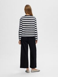 STRIPED LONG-SLEEVED T-SHIRT, Dark Sapphire, highres